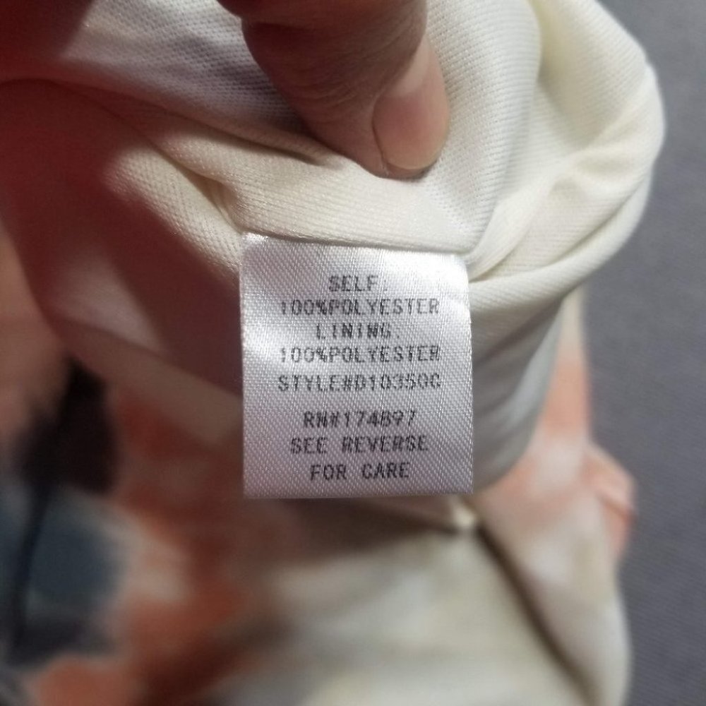 EUC Fashion Nova Plunging Neckline Pink cream blue tie-dye tunic mini dress XL - Picture 8 of 10